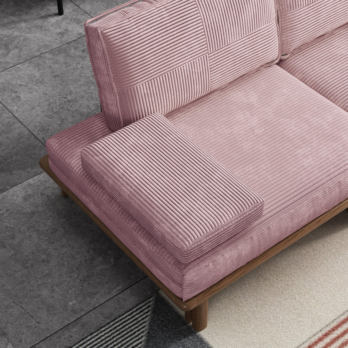 78.7" Pink Velvet Sofa Bed Y3251