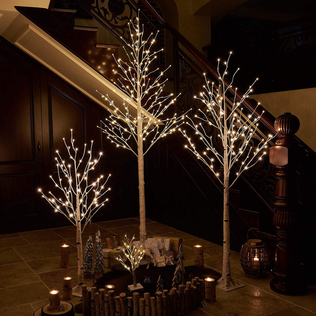 Lighted Birch Tree 8FT 240 Warm White Lights H99765
