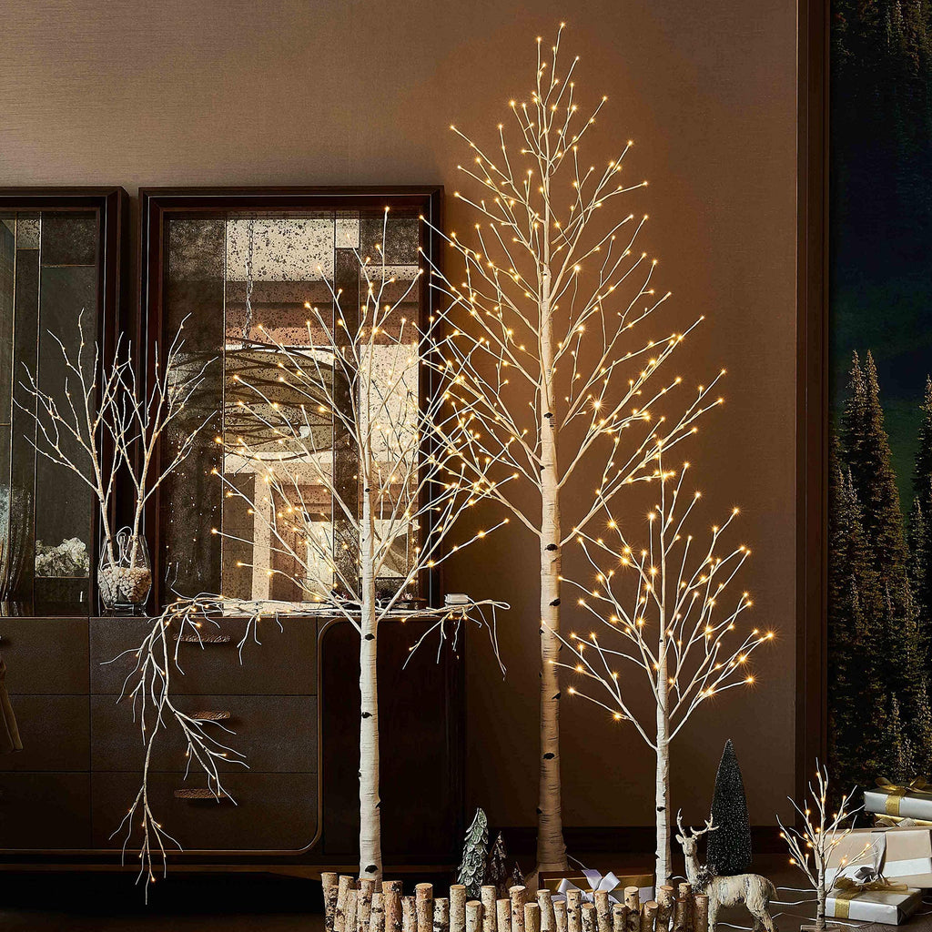 Lighted Birch Tree 8FT 240 Warm White Lights H99765